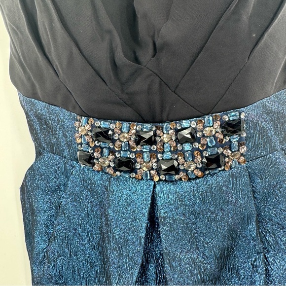 Alexia Admor Black and Blue Sheath Cocktail Dress M - Picture 5 of 8